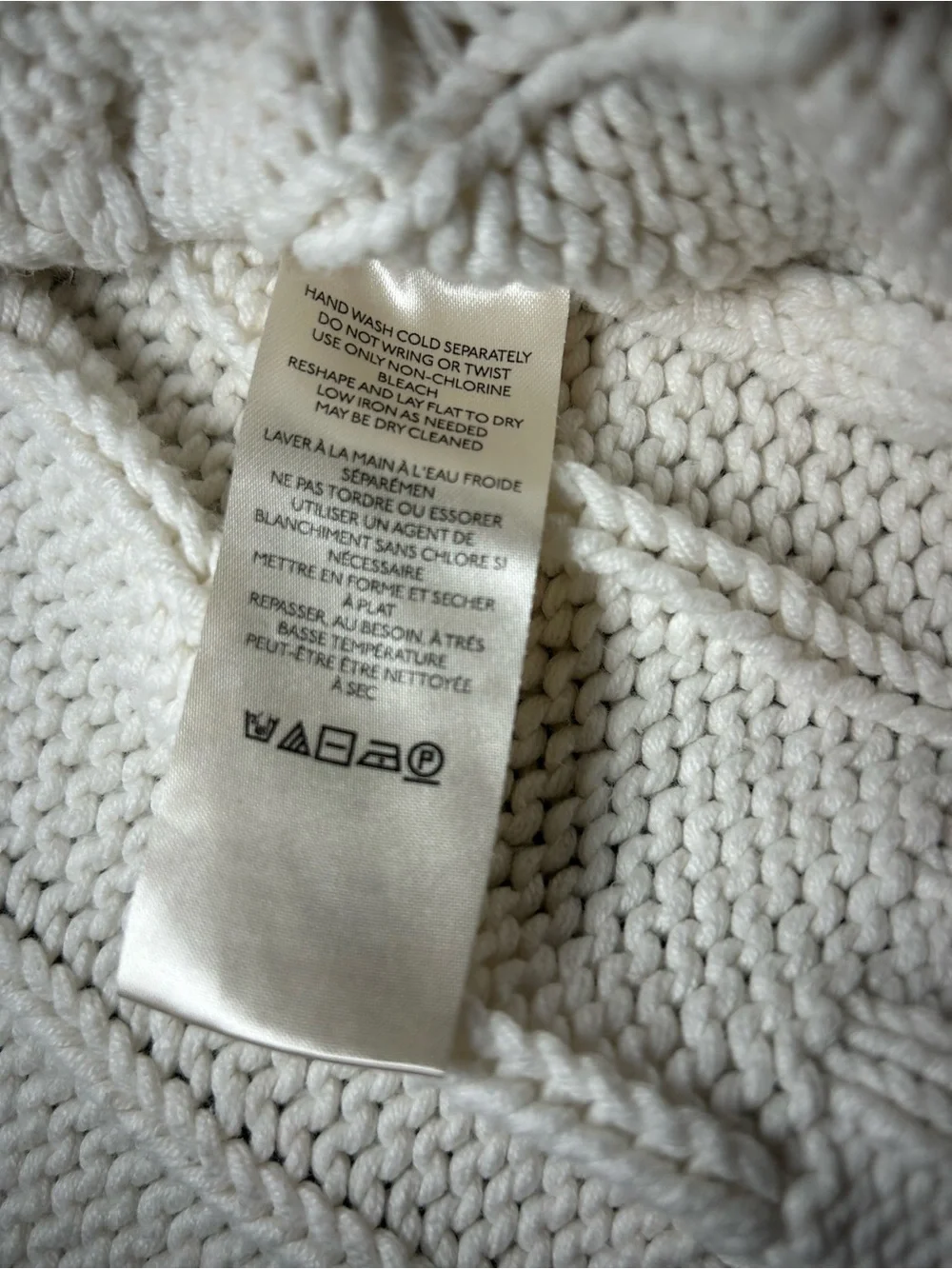 Free People Cream Cable Crewneck Sweater